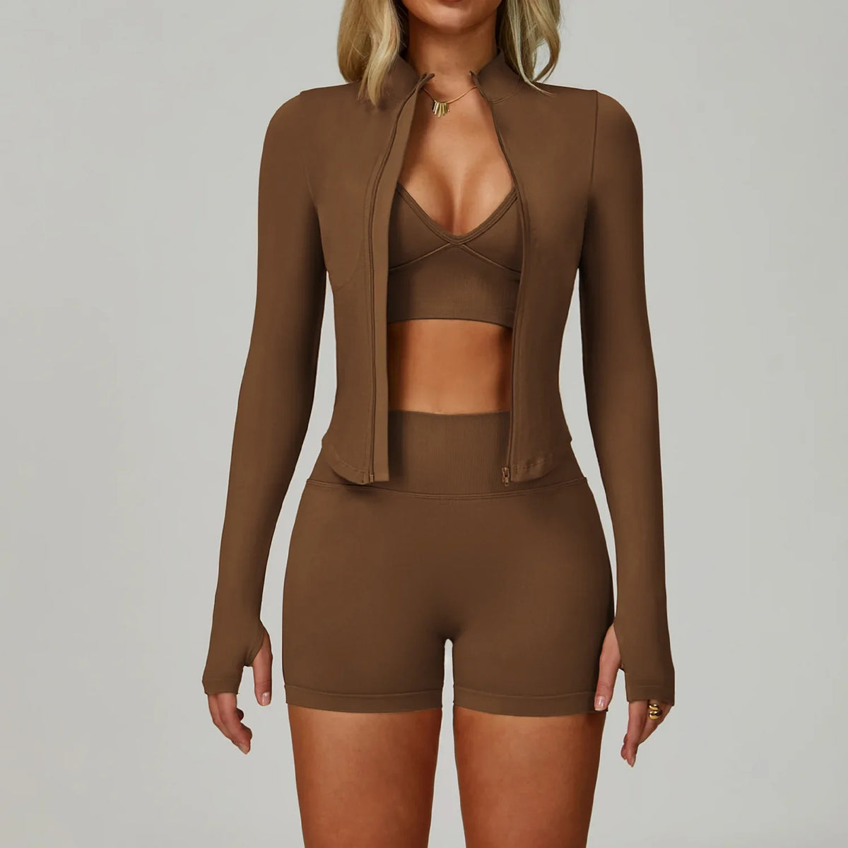 Conjunto Fitness Três Peças Seamless Esculpido Irene