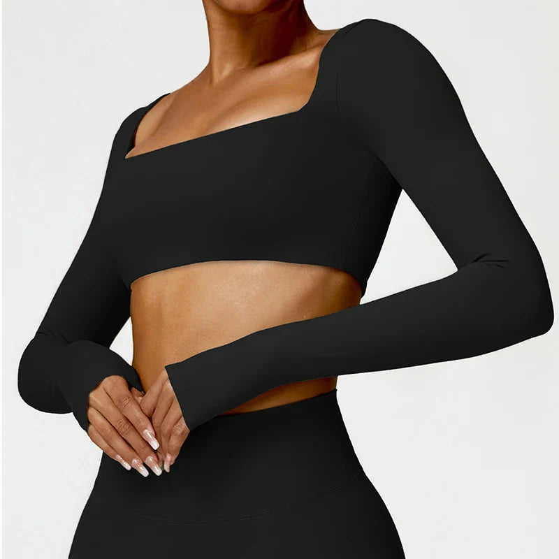 Top Cropped Manga Longa Íris